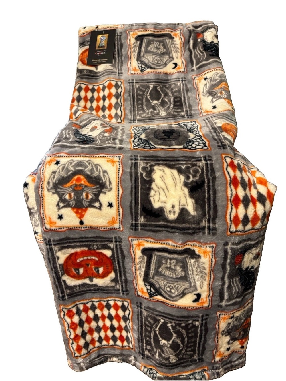 CURIOUS BY CYNTHIA ROWLEY 60x70 Vintage Inspired Retro Frights Throw NEW - Picture 2 of 10